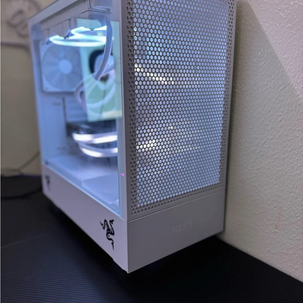 White Gaming PC with RGB Lighting